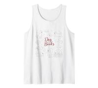 Cani Libri Doodle Disegno Carino Leggere Book Lover Canotta