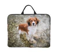 Cani nel fiume d'acqua Cani marroni bianchi Pannello, Custodia per laptop da 14 pollici, borsa per notebook, custodia per laptop, valigetta con maniglia