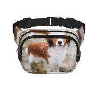 Cani nel fiume d'acqua Cani marroni bianchi Pannello, Marsupio quadrato a doppio strato, borsa da viaggio, marsupio casual