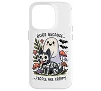 Cani perché le persone sono inquietanti Halloween Custodia per iPhone 14 Pro
