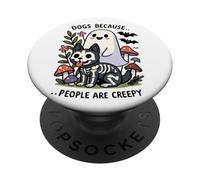 Cani perché le persone sono inquietanti Halloween PopSockets PopGrip Adesivo