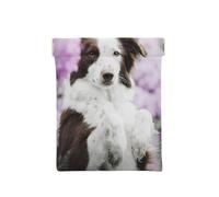 Cani primaverili di Border Collie marrone con fiori, Spremere il portafoglio superiore da donna Borsa portaoggetti Piccola portamonete Portamonete