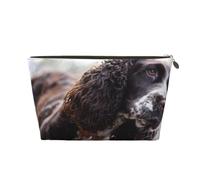 Cani ricci bianchi brunastri di Cocker Spaniel inglese, Borsa per il trucco Borsa per cosmetici Borsa da toilette da viaggio portatile Borsa da toilette
