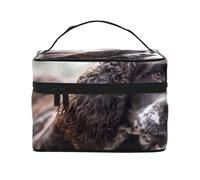Cani ricci bianchi brunastri di Cocker Spaniel inglese, Borsa per il trucco Borsa per cosmetici Borsa da toilette da viaggio portatile Astuccio per matite Astuccio da toilette