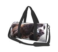 Cani ricci bianchi brunastri di Cocker Spaniel inglese, Borsone da viaggio di grande capacità Borsa rotonda Borsa da viaggio sportiva Borsa da viaggio Borsa da fitness
