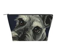 Cani Schnauzer carini con olio colorato, Borsa da toilette Borsa per trucco Borsa per cosmetici Borsa da toilette da viaggio portatile