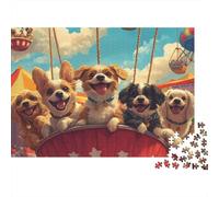 Cani Simpatici Puzzle 1000 Pezzi Gioco di Puzzle 1000 Pezzi Scena di Carnevale Vivace Carta Relax Casa Famiglia Regalo 70x50cm/1000pcs