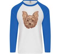 Cani Sorridente Yorkshire Terrier Uomo L/S Baseball T-Shirt