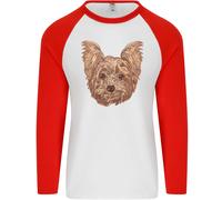 Cani Sorridente Yorkshire Terrier Uomo L/S Baseball T-Shirt