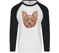Cani Sorridente Yorkshire Terrier Uomo L/S Baseball T-Shirt