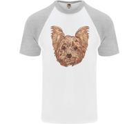 Cani Sorridente Yorkshire Terrier Uomo S/S Baseball T-Shirt