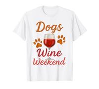 Cani Vino Weekend Divertente Acquerello Pet Humor Maglietta
