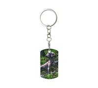 Cani Weimaraner Animali domestici Cani grigi Cani, Portachiavi rettangolare in metallo, Portachiavi in metallo Portachiavi Portachiavi Porta anelli Organizzatore 1 pz