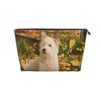Cani Westie Autumn West Highland White Terrier, Borsa da toilette Borsa per trucco Borsa per cosmetici Borsa da toilette da viaggio portatile