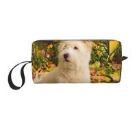 Cani Westie Autumn West Highland White Terrier, Borsa per il trucco Borsa per cosmetici Borsa da toilette da viaggio portatile Borsa per trucco Organizer