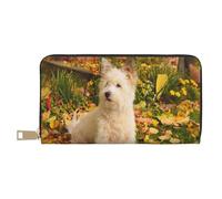 Cani Westie Autumn West Highland White Terrier, Portafogli Portafogli di grande capacità Porta carte di credito Portafoglio in pelle in microfibra