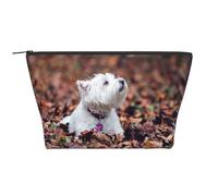 Cani Westie Bokeh West Highland White Terrier, Borsa da toilette Borsa per trucco Borsa per cosmetici Borsa da toilette da viaggio portatile