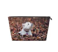 Cani Westie Bokeh West Highland White Terrier, Borsa da toilette Borsa per trucco Borsa per cosmetici Borsa da toilette da viaggio portatile