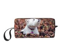 Cani Westie Bokeh West Highland White Terrier, Borsa per il trucco Borsa per cosmetici Borsa da toilette da viaggio portatile Borsa per trucco Organizer
