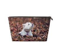 Cani Westie Bokeh West Highland White Terrier, Borsa per il trucco Borsa per cosmetici Borsa da toilette da viaggio portatile Borsa da toilette