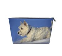 Cani Westie Winter West Highland White Terrier, Borsa da toilette Borsa per trucco Borsa per cosmetici Borsa da toilette da viaggio portatile
