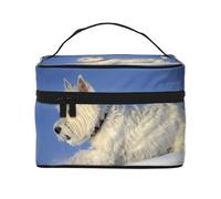 Cani Westie Winter West Highland White Terrier, Borsa per il trucco Borsa per cosmetici Borsa da viaggio portatile da viaggio Astuccio per matite