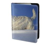 Cani Westie Winter West Highland White Terrier, Porta passaporto da viaggio in pelle PU Custodia per passaporto Copertine per passaporto da 5,5 pollici