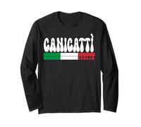 CANICATTÌ City Italia Vintage Bandiera Italia per Gli Amanti dei Viaggi Maglia a Manica