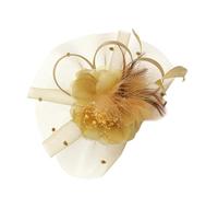 CANIGHT 1 Pc fascia in rete di fascia per copricapo in filato a rete Fascia in filato fasce per la testa cerchietto bride copricapo a rete fascia da sposa piuma Golden
