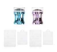 CANIGHT 1set Timbro per Unghie in Silicone Alimentare con Raschietti Metallici Colorati Strumenti Manicure Professionali per Nail Art Femminile Facile da Usare e Sicuro per Mani Delicate