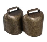 CANIGHT 2 Pezzi Campane per Bovini e Cavalli in Ferro Bronzo, Campanacci Spessi da 62g, Accessori Rustici per Decorazione Fattoria e Antismarrimento Animali