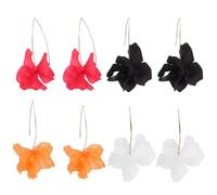 CANIGHT 4 Paia Orecchini Pendenti Grandi in Acrilico Fiore per Donne e Ragazze, Eleganti e Fatti a Mano, la Vita Quotidiana e Feste di Capodanno Colore Casuale