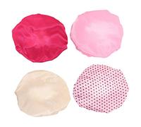 CANIGHT 4pezzi Cuffie Per Caps Impermeabili Satin Per Doccia e Dei Adatte Lunghe Riutilizzabili e Resistenti Colori e