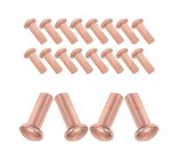 CANIGHT 50 Pezzi Rivetti Solidi Testa a Cupola M3x8mm in Rame Oro per Componenti Elettrici e Riparazione Aeromobili Stabilità Strutturale e Finitura Attraente