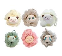 CANIGHT 6 Pezzi Palline Da Bagno in Rete Con Motivi Animali Dei Cartoni Animati Giocattoli Da Bagno Morbidi E Sicuri Per Bambini E Bambine Per La Doccia Dei Bambini