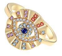CANIGHT Anello Aperto Regolabile Occhio Malefico Donna Oro Rame Elegante | Decorativo e Delicato, Fit Confortevole, Stile Chic per Feste, Semplice ma Diverso, Facile da Abbinare
