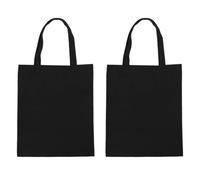 CANIGHT Borsa Tote in Tela Nera 2 Pezzi con Grande Capacità Riutilizzabile per Acquisti e Progetti DIY Scuola Borsa Shopper con Superficie Vuota per Dipingere