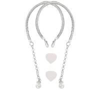 CANIGHT Cinturini alla Caviglia per Tacchi con Cristalli e Perline Argento, Resistenti allo Strappo e Staccabili in Lega di Zinco, per Scarpe da Donna Eleganti