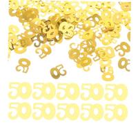 CANIGHT Confetti Decorativi Numero 50 Oro 1200 Pezzi in Plastica Riutilizzabili per Decorazioni da Tavolo Compleanno e Anniversario Matrimonio