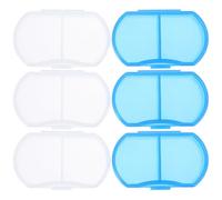 CANIGHT Contenitori per Pillole da Viaggio in Plastica Pp 6 Pezzi Portapillole Compatti e Portatili 2 Scomparti e Facile da Trasportare per Uscire