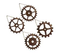 CANIGHT Decorazioni da Parete Industriali in Legno Ingranaggi Ornamenti Unici da Appendere Set di 4 Pezzi per Casa