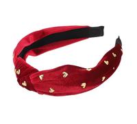 CANIGHT Fascia Annodata a Cuore Fasce Di Strass Per Le Donne Cura Della Pelle Fascia Intrecciata Fasce Nere Per Le Donne Occhiali Da Sole Parrucca Rossa Mollette Gioielli Tessuto Rosso