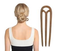 CANIGHT Forcina per Chioma in Legno Intagliato 12 Pollici a Tre Denti per Chignon Raffinati Accessori Chioma Donna Occasioni Speciali