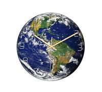 CANIGHT Orologio da Parete Creativo a Forma di Mappa del Sud America Luce Notturna, Orologio Digitale Rotondo Silenzioso Numeri Arabi, Decorazione per Soggiorno, Camera da Letto e Ufficio