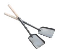 CANIGHT Paletta per Cenere 2 Pezzi con Manico e Testa Larga in Legno e Metallo, Finitura Resistente al Calore per Pulizia Stufa e Focolare Esterno