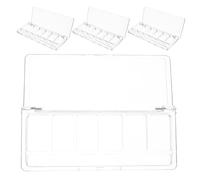 CANIGHT Palette Ombretti Trasparente 4 Pezzi, 6 Scomparti Spaziosi, Organizer in Plastica, Portatile per e Touch-Up Fuori Casa