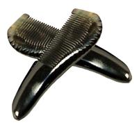 CANIGHT Pettine in Corno di Bue 2 Pezzi Facile da Trasportare per Massaggio Chioma e Dalla Tensione, Pettine Naturale per Domestico e Acconciature Colore Casuale