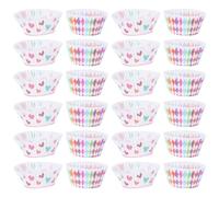 CANIGHT Pirottini per Cupcake in Carta Monouso 400 Pezzi Impermeabili a Forma di Cuore e Diamante per Feste Halloween e Dessert in Casa 2.68X2.68X1.26 Pollici