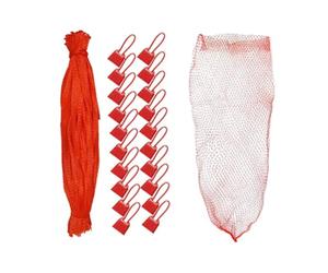 CANIGHT Sacchetti a Rete Fibbia per Snack e Pere, 100 Pezzi PP Rossi | Chiusura in Plastica, Struttura Resistente e Antirottura, per Conservare Alimenti Domestici o Rifornire Negozi di Prossimità