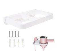 CANIGHT Supporto da Parete Design a Fessura in Abs Bianco per Asciugacapelli Porta Oggetti Salvaspazio Organizer per Phon e Cavi per Casa e Hotel
